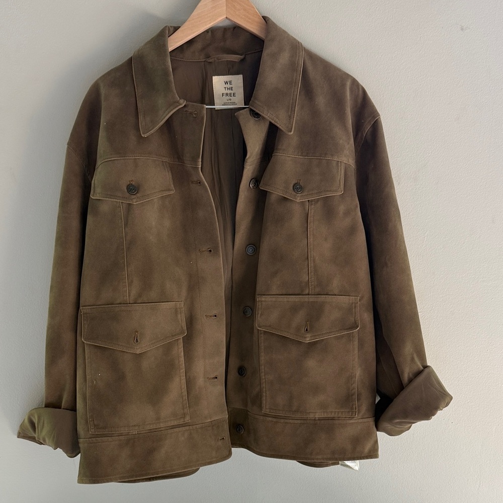We The Free Olive Suede Jacket